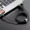Baseus CALKLF-AG1 Nylon-Daten- & Ladekabel USB-C QC3.0 2.4A auf Lightning 0,5 m schwarz, grau