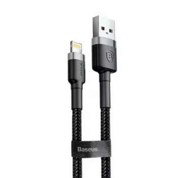 Baseus CALKLF-AG1 Nylon-Daten- & Ladekabel USB-C QC3.0 2.4A auf Lightning 0,5 m schwarz, grau
