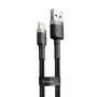 Baseus CALKLF-AG1 Nylon-Daten- & Ladekabel USB-C QC3.0 2.4A auf Lightning 0,5 m schwarz, grau