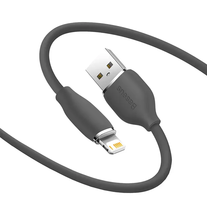 USB 2.0 Datenkabel Baseus Jelly Lightning auf USB-A 1,2 m, Schwarz