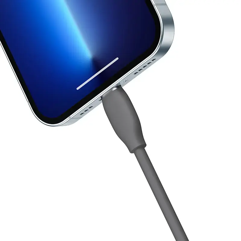 USB 2.0 Datenkabel Baseus Jelly Lightning auf USB-A 1,2 m, Schwarz