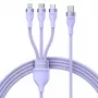 USB-Kabel Baseus Flash Series 2 – USB-C, Micro-USB, Lightning, 100 W, 1,5 m, lila