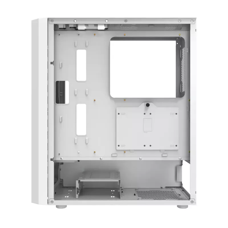 Computer case Darkflash DK351 WHITE Midi Tower, Micro ATX/ATX/ITX, temperaturgehärtetes Glas, weiß, 200×390×450 mm