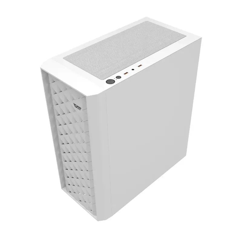 Computer case Darkflash DK351 WHITE Midi Tower, Micro ATX/ATX/ITX, temperaturgehärtetes Glas, weiß, 200×390×450 mm