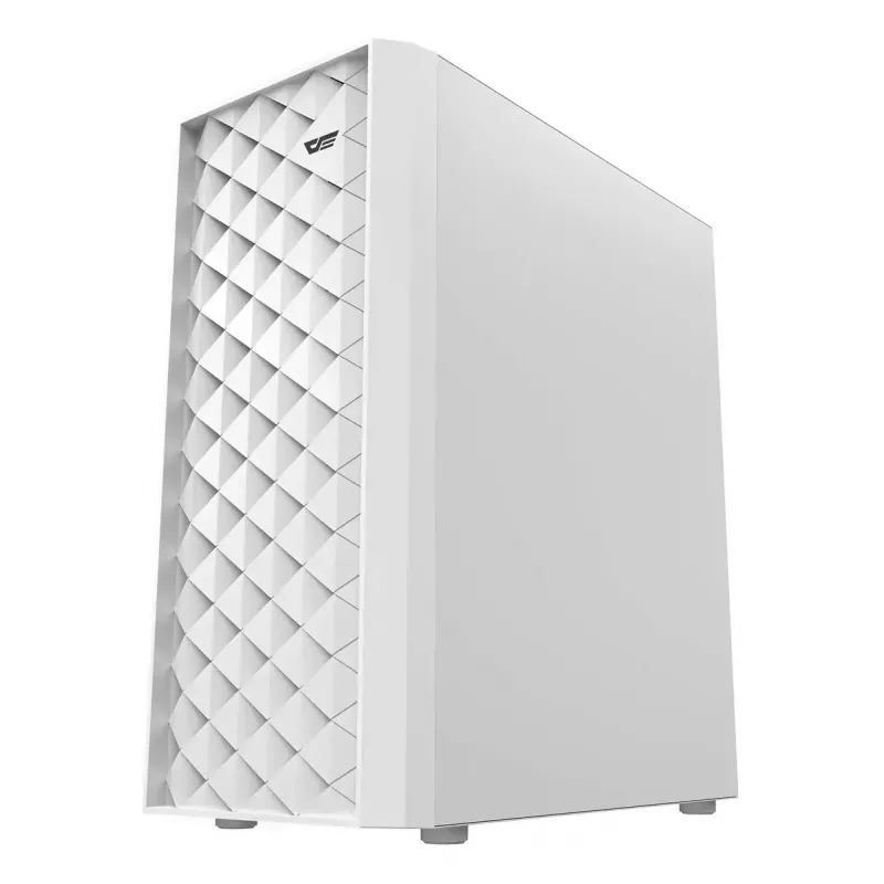 Computer case Darkflash DK351 WHITE Midi Tower, Micro ATX/ATX/ITX, temperaturgehärtetes Glas, weiß, 200×390×450 mm