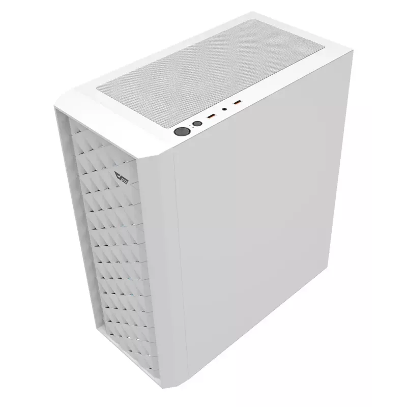 Computer case Darkflash DK351 WHITE Midi Tower, Micro ATX/ATX/ITX, temperaturgehärtetes Glas, weiß, 200×390×450 mm