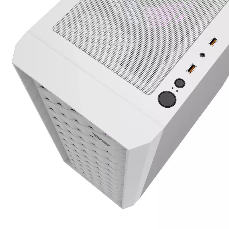 Computer case Darkflash DK351 WHITE Midi Tower, Micro ATX/ATX/ITX, temperaturgehärtetes Glas, weiß, 200×390×450 mm