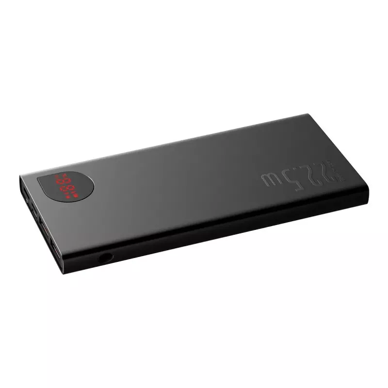 Baseus Powerbank Adaman Metal, Lithium-Ionen 10000mAh, 2xUSB, USB-C, Lightning, MicroUSB 22,5W (Schwarz)