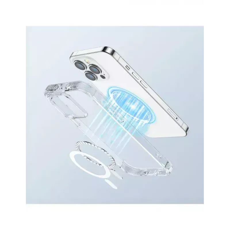 Schützende transparente magnetische Hülle Joyroom JR-14H5 für iPhone 14 MagSafe mit Magnetring, klare Schale