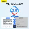 Baseus BA07 Mini Bluetooth-Adapter für PC, USB 5.3 kabelloser Bluetooth-Dongle-Empfänger - Schwarz