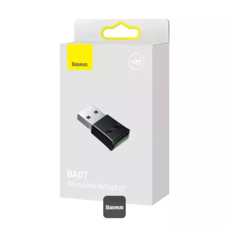 Baseus BA07 Mini Bluetooth-Adapter für PC, USB 5.3 kabelloser Bluetooth-Dongle-Empfänger - Schwarz