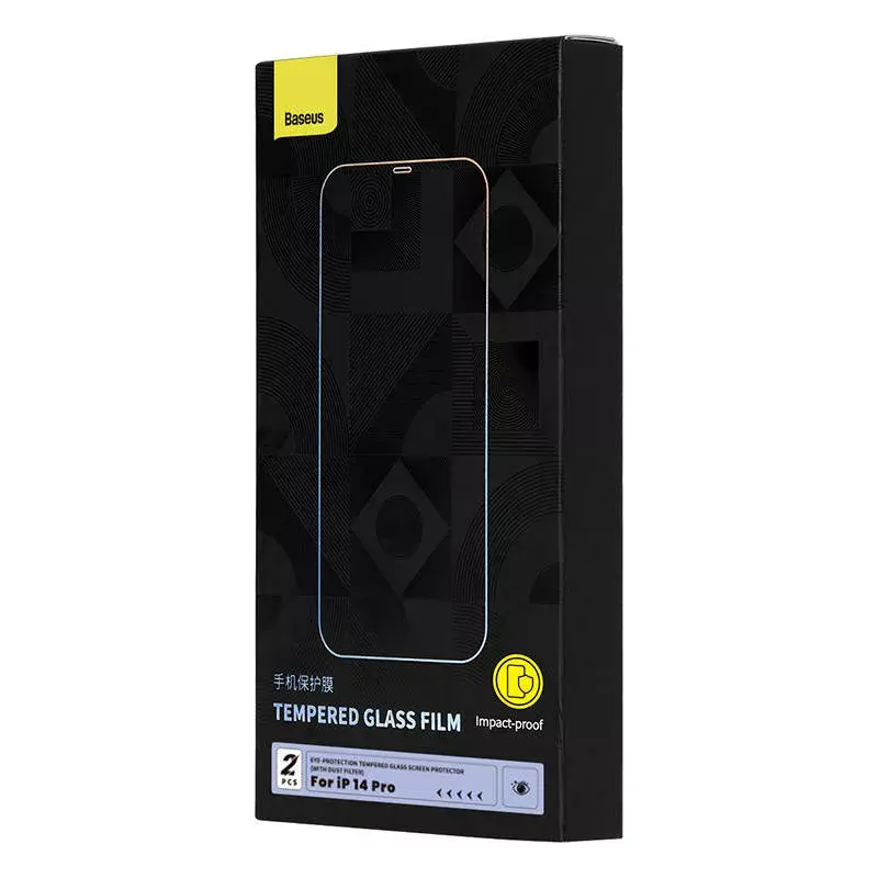 Displayschutzglas Baseus Tempered Glass Crystal Series für iPhone 14 Pro mit Blaulichtfilter