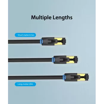 Ethernet-Patchkabel Vention Cat.8 S/FTP 1 m Schwarz RJ-45 Goldbeschichtet