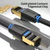 Ethernet-Patchkabel Vention Cat.8 S/FTP 1 m Schwarz RJ-45 Goldbeschichtet