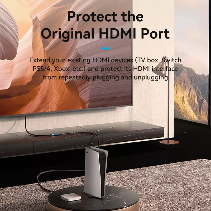 HDMI-Kabel Vention AHCBJ 5m, HDMI Typ A Stecker auf Buchse, 4K@60Hz, HDMI 2.0, 18 Gbit/s, schwarz