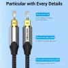 Optisches Glasfaserkabel Vention 3 m TOSLINK Stecker auf Stecker, grau, Nylonmantel, vergoldete Kontakte