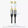 Optisches Glasfaserkabel Vention 3 m TOSLINK Stecker auf Stecker, grau, Nylonmantel, vergoldete Kontakte
