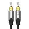 Optisches Glasfaserkabel Vention 3 m TOSLINK Stecker auf Stecker, grau, Nylonmantel, vergoldete Kontakte