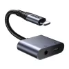 2-in-1 Audio-Adapter Joyroom SY-L01 Lightning auf 3,5 mm + Lightning, schwarz