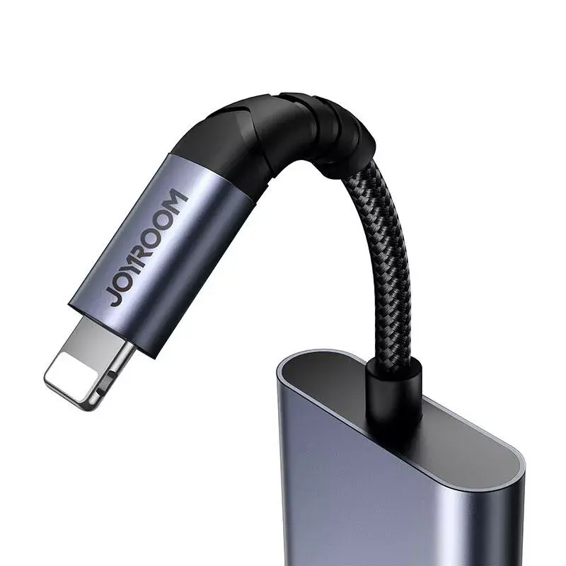 2-in-1 Audio-Adapter Joyroom SY-L01 Lightning auf 3,5 mm + Lightning, schwarz