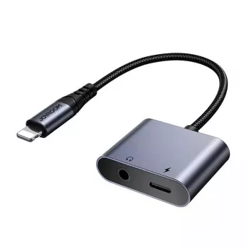 2-in-1 Audio-Adapter Joyroom SY-L01 Lightning auf 3,5 mm + Lightning, schwarz