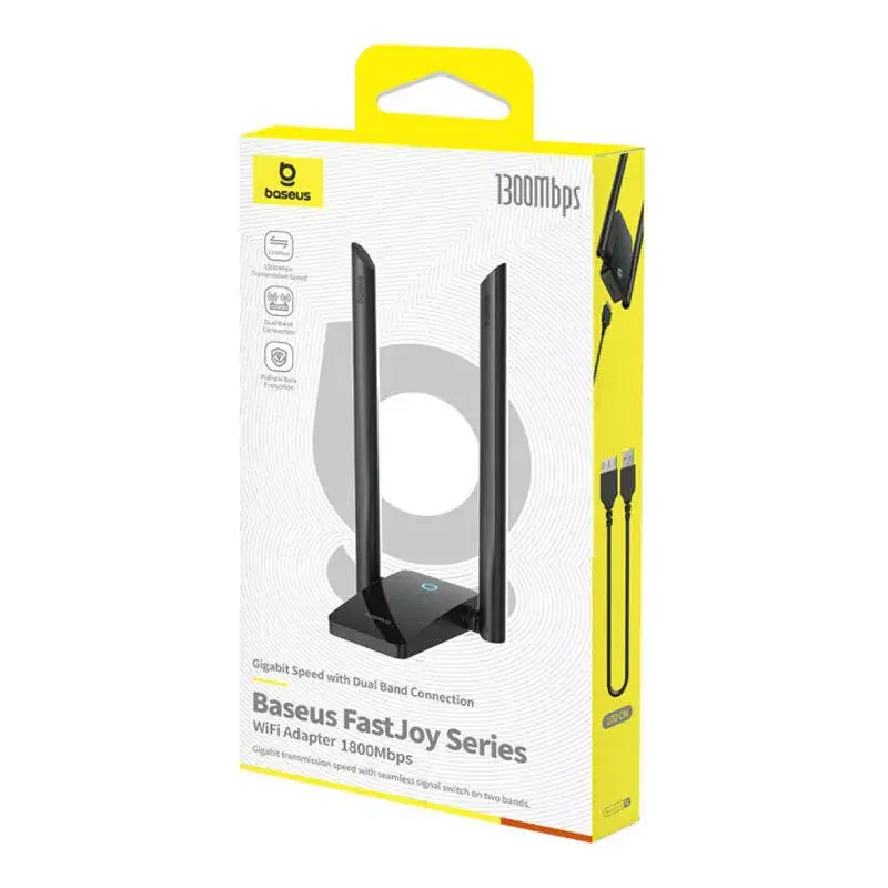 WLAN-Adapter Baseus FastJoy 1800 MBit/s schwarz – Dualband-USB-Netzwerkadapter