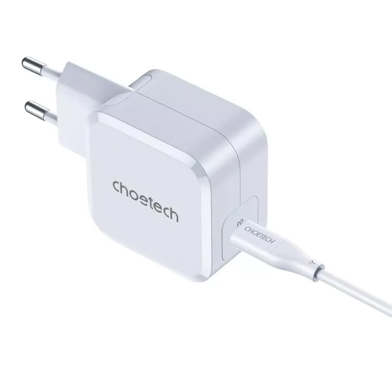 USB-C-Netzteil CHOETECH PD8007 45W EU Weiß – USB‑C PD 45W