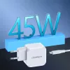 USB-C-Netzteil CHOETECH PD8007 45W EU Weiß – USB‑C PD 45W