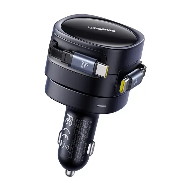 Auto-Ladegerät Baseus Enjoyment Max 60W mit integrierten USB-C-Kabeln, 60W Ausgang