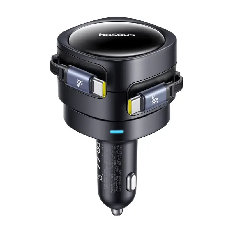 Auto-Ladegerät Baseus Enjoyment Max 60W mit integrierten USB-C-Kabeln, 60W Ausgang