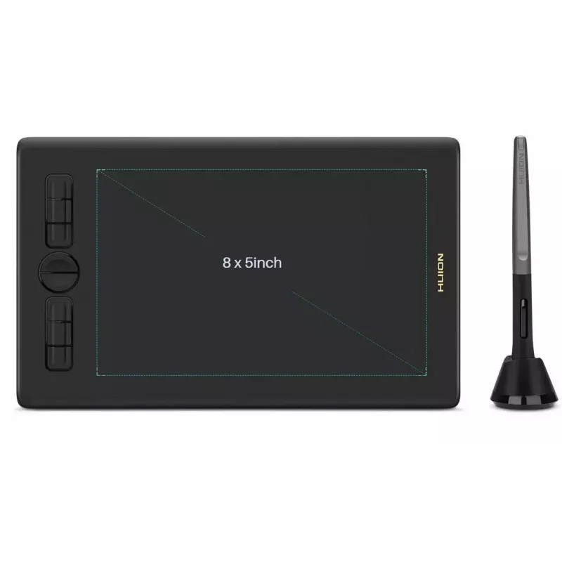 Grafiktablett HUION Inspiroy H580X — aktive Fläche 8,5×5,0 Zoll, 5080 LPI, 8192 Druckstufen, 8 programmierbare Tasten, USB-C