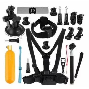 Zubehörset Puluz PKT18 für Actionkameras – 20-teiliges Kit kompatibel mit Osmo Action 5, Pro, Insta360 Ace Pro 2