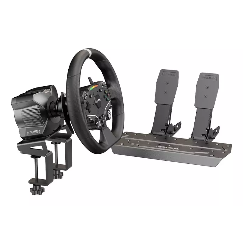 Moza Racing R3 Bundle für XBOX & PC, Lenkrad + Pedale, PC, Xbox One, Xbox Series S, Xbox Series X, Home-Taste, 360°, Direktantrieb, verstellbar
