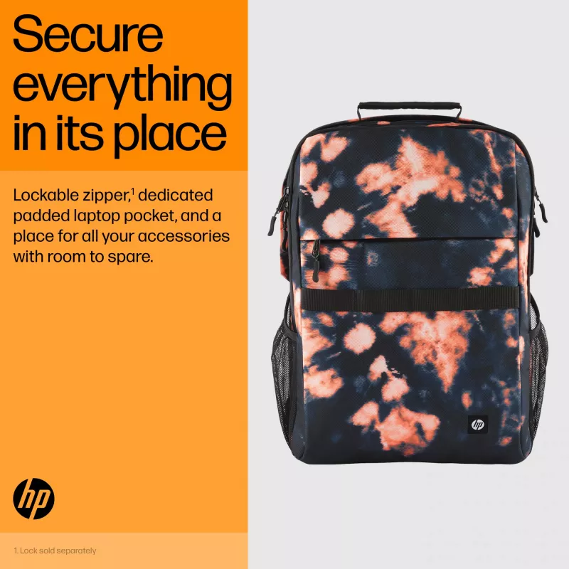 Lässiger Rucksack HP Campus XL Tie Dye Rucksack Schwarz Gemustert