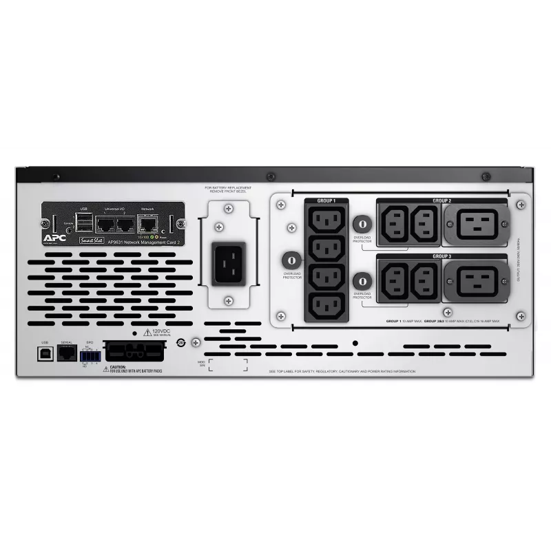 APC Smart-UPS X SMX3000HVNC - 3000VA, 8x C13 + 2x C19 Steckdose, USB, erweiterbare Laufzeit, kurze Bautiefe, NMC