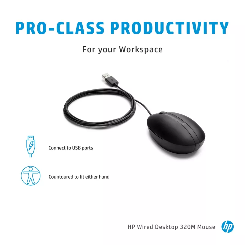 Maus HP 9VA80AA Schwarz USB