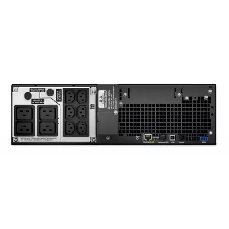 APC Smart-UPS On-Line, 5kVA, Rackmount 3U, 230V, 6x C13+4x C19 IEC-Ausgänge, Netzwerkkarte, erweiterte Überbrückungszeit, mit Schienen-Kit, 6 Jahre Garantie