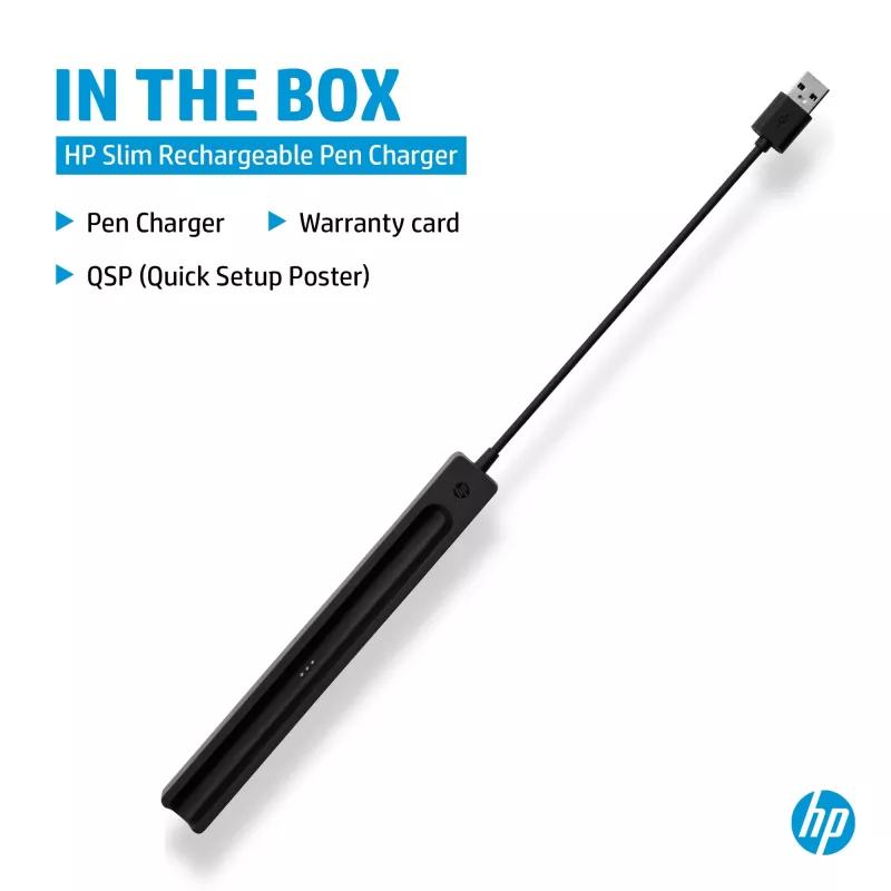 HP schlank Rechargeable Pen Ladegerät, Innenbereich, USB, 0,15 m, Schwarz