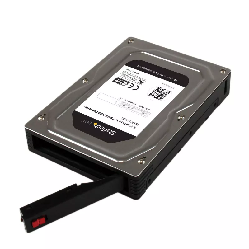 StarTech.com 2,5 inch auf 3,5 inch SATA Aluminium Festplattenadaptergehäuse mit SSD-/HDD-Höhe bis 12,5 mm