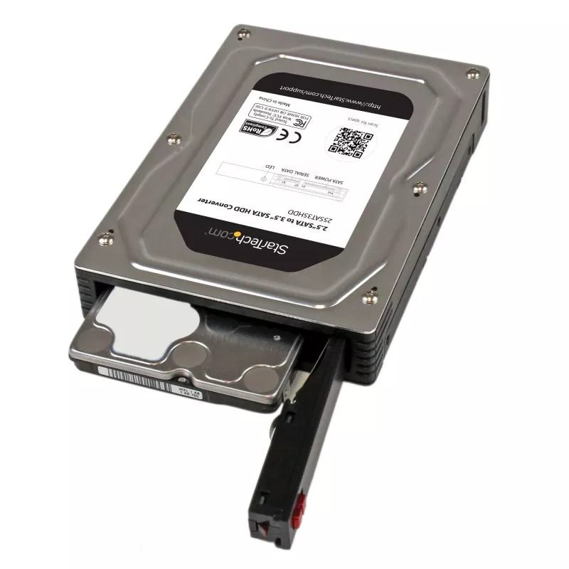 StarTech.com 2,5 inch auf 3,5 inch SATA Aluminium Festplattenadaptergehäuse mit SSD-/HDD-Höhe bis 12,5 mm
