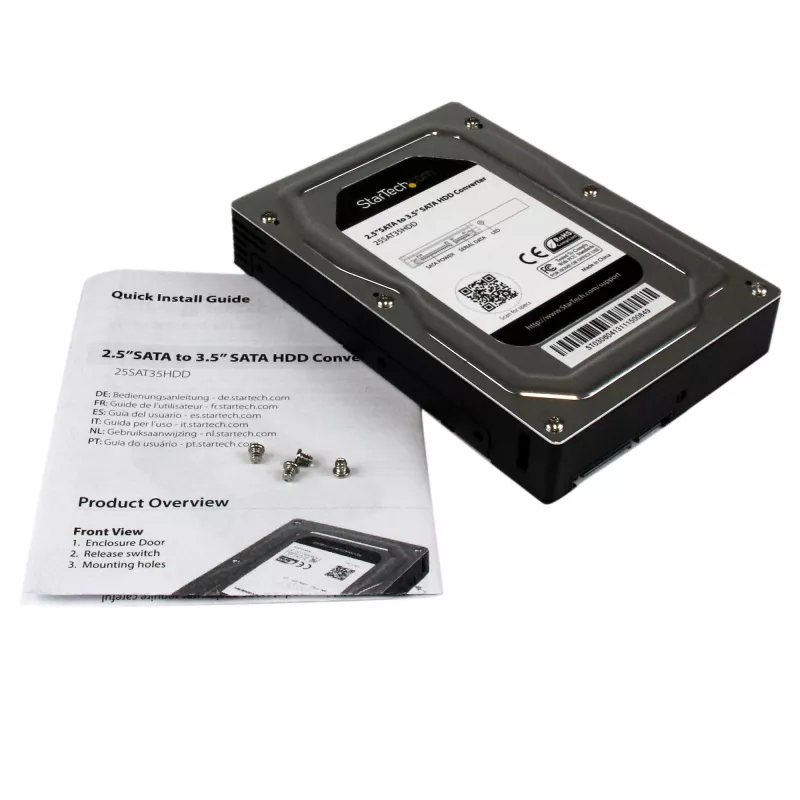 StarTech.com 2,5 inch auf 3,5 inch SATA Aluminium Festplattenadaptergehäuse mit SSD-/HDD-Höhe bis 12,5 mm