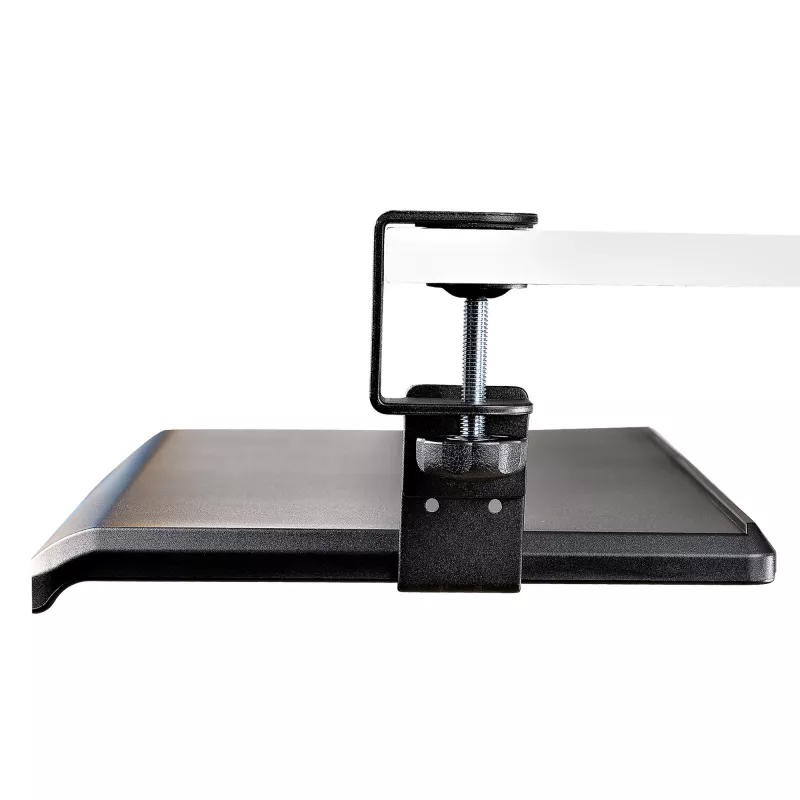 StarTech.com Untertisch-Tastaturablage, anklemmbare ergonomische Tastaturhalterung, bis zu 12 kg, ausziehbare Tastatur- und Mausablage mit C-Klemmen, höhenverstellbare Tastaturablage (100/120/140 mm)
