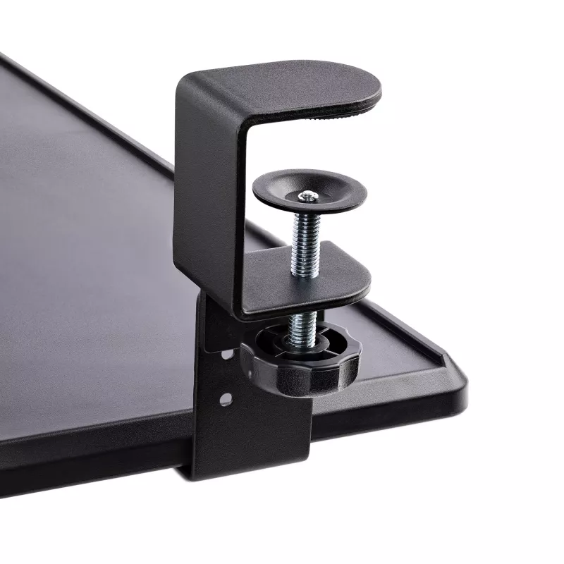 StarTech.com Untertisch-Tastaturablage, anklemmbare ergonomische Tastaturhalterung, bis zu 12 kg, ausziehbare Tastatur- und Mausablage mit C-Klemmen, höhenverstellbare Tastaturablage (100/120/140 mm)