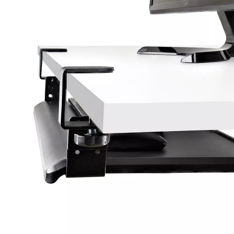 StarTech.com Untertisch-Tastaturablage, anklemmbare ergonomische Tastaturhalterung, bis zu 12 kg, ausziehbare Tastatur- und Mausablage mit C-Klemmen, höhenverstellbare Tastaturablage (100/120/140 mm)