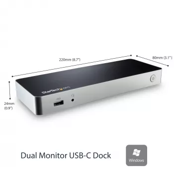 StarTech.com Dual Monitor USB C Dockingstation mit 60W Power Delivery für Windows Laptops - USB C auf HDMI / DVI Dock - USB 3.1 Gen 1 Typ C Dock mit Ladefunktion - Thunderbolt 3 kompatibel