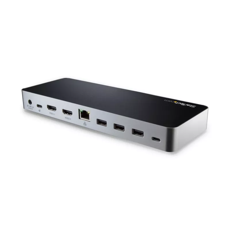 StarTech.com Dual Monitor USB C Dockingstation mit 60W Power Delivery für Windows Laptops - USB C auf HDMI / DVI Dock - USB 3.1 Gen 1 Typ C Dock mit Ladefunktion - Thunderbolt 3 kompatibel