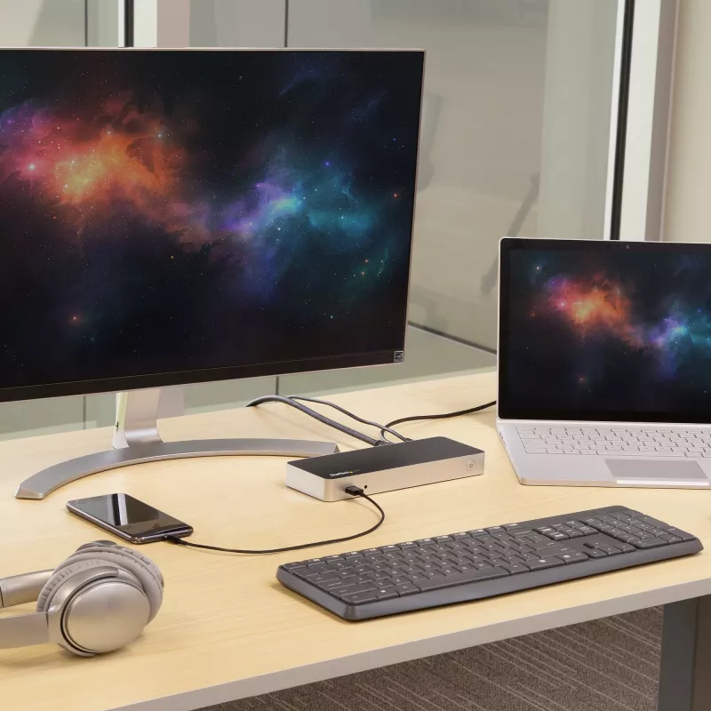 StarTech.com Dual Monitor USB C Dockingstation mit 60W Power Delivery für Windows Laptops - USB C auf HDMI / DVI Dock - USB 3.1 Gen 1 Typ C Dock mit Ladefunktion - Thunderbolt 3 kompatibel