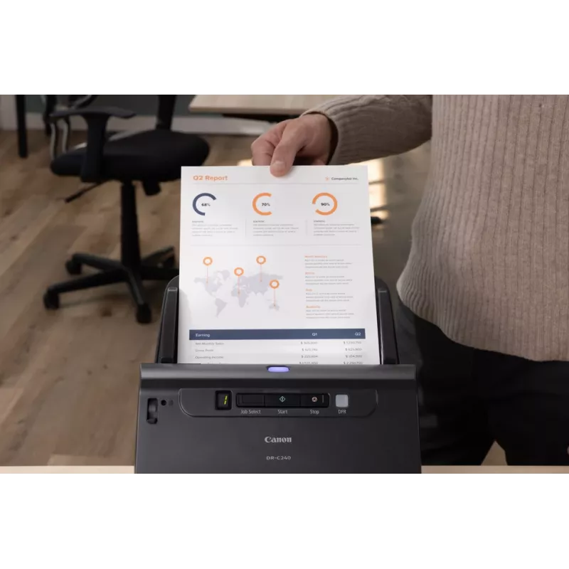 Canon imageFORMULA DR-C240 Duplex Desktop-Dokumentenscanner, 216 x 3000 mm, 600 x 600 DPI, 24 Bit, 24 Bit, 45 ppm, 30 ppm