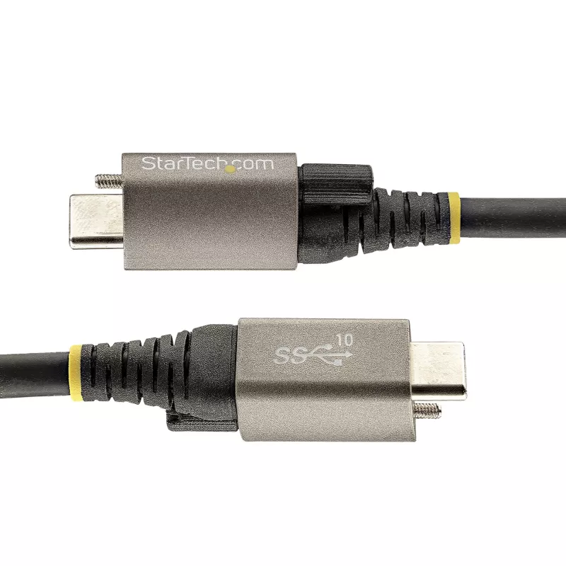 StarTech.com 1 m Top-Schraubverriegelungs-USB-C-Kabel 10 Gbit/s – USB 3.1/3.2 Gen 2 Typ-C-Kabel – 100 W (5 A) Power-Delivery-Ladung, DP-Alt-Modus – Einzelschraubverriegelung, USB-C-Kabel zum Laden/Synchronisieren