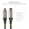 StarTech.com 1 m Top-Schraubverriegelungs-USB-C-Kabel 10 Gbit/s – USB 3.1/3.2 Gen 2 Typ-C-Kabel – 100 W (5 A) Power-Delivery-Ladung, DP-Alt-Modus – Einzelschraubverriegelung, USB-C-Kabel zum Laden/Synchronisieren